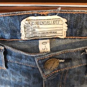 Current Elliot Indigo Leopard Print Denim